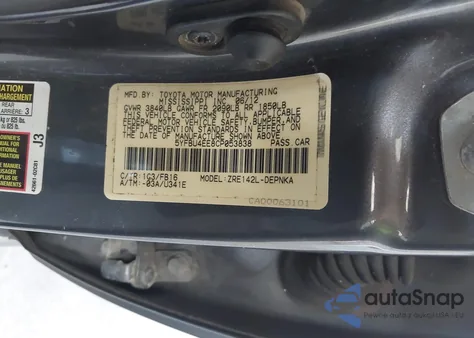 2012 Toyota Corolla Le from USA, damaged, VIN 5YFBU4EE8CP053838